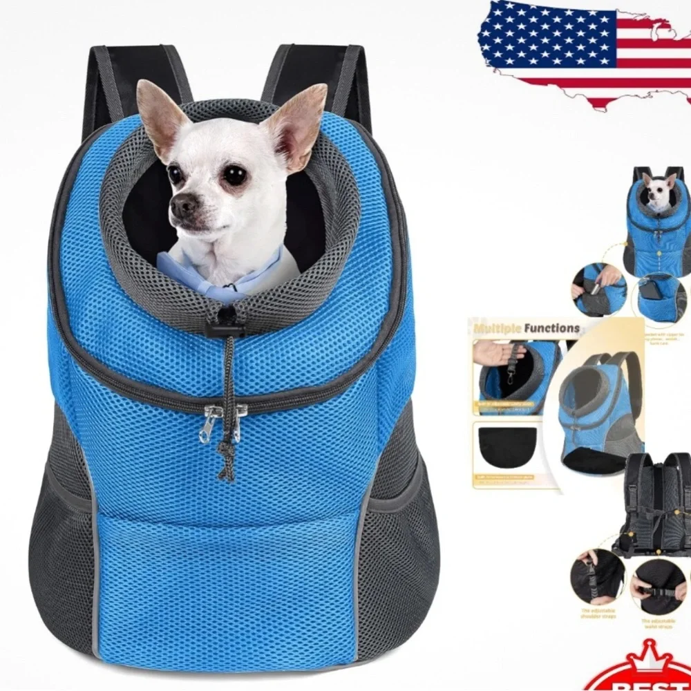 Ergonomic Small Dog/pet Backpack Carrier w Safety Features. Hiking/Outdoor Use.